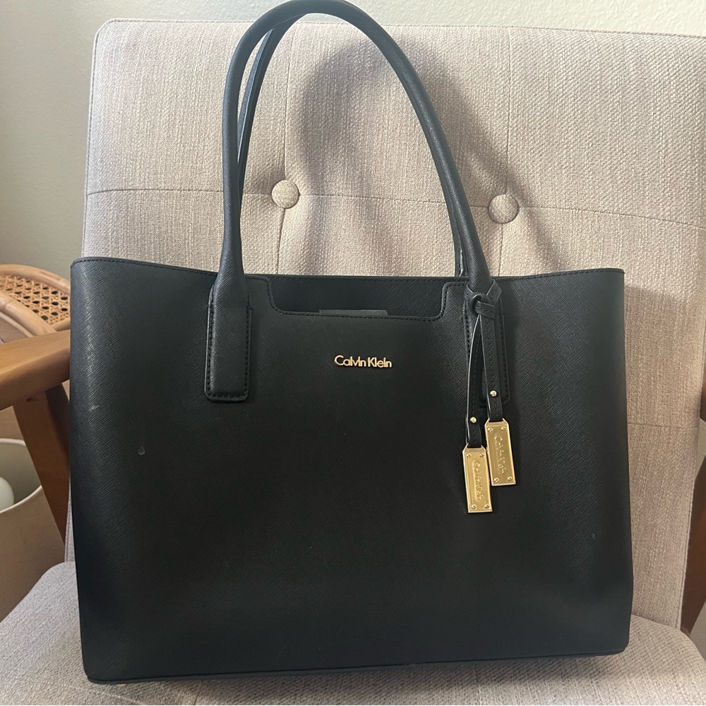 Calvin Klein Black Leather Tote